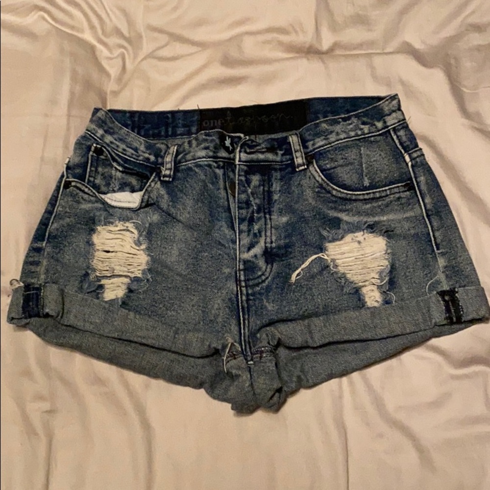 One Teaspoon high waist denim shorts